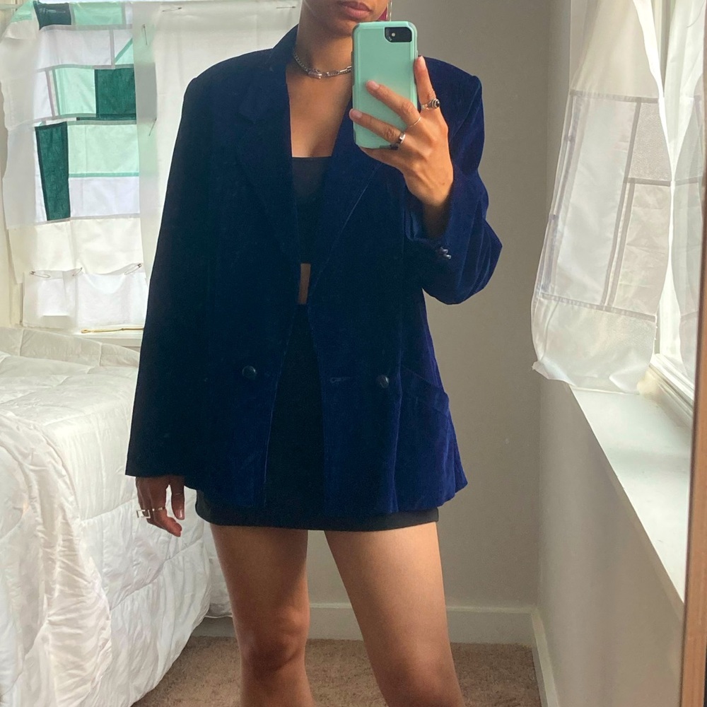 Vintage sapphire velvet blazer